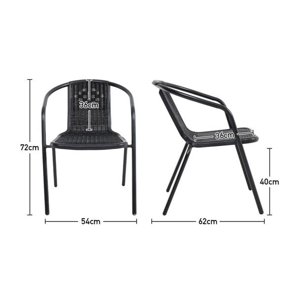 Set of 6 Stacking Patio Dining Side Chairs for All Weather Outdoor Bistro Garden Patio Side Chair Living and Home