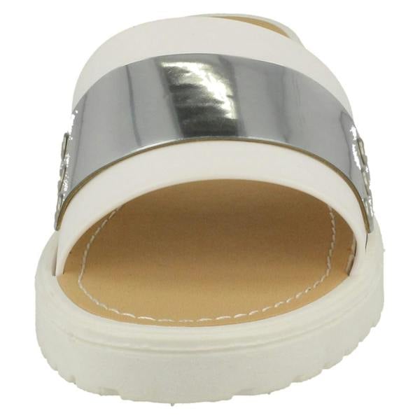 Savannah Ladies Savannah Flat Metal Detail Mules