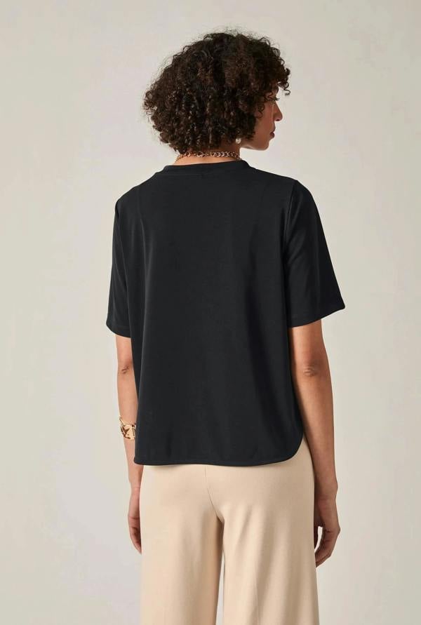 James Lakeland Black Jersey Relaxed Top