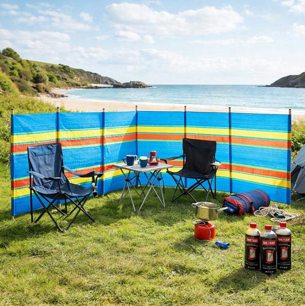 Dragodirect Camping Windbreak 4.5m Outdoor Privacy Shelter with Poles