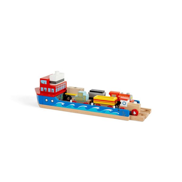 Bigjigs Rail Wooden Train Ferry With Folding Access Ramp