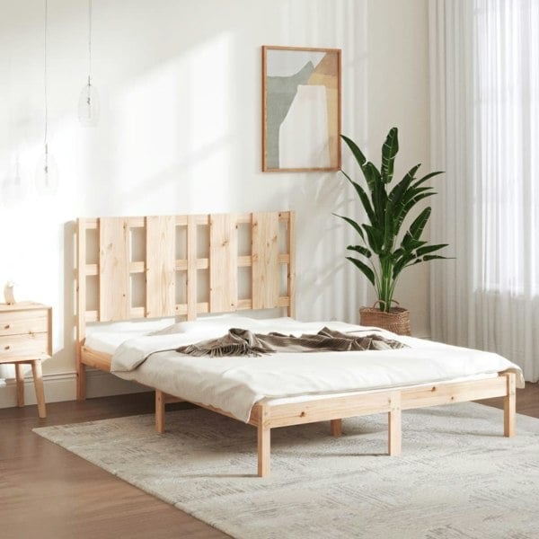 Berkfield Bed Frame Solid Wood 135x190 cm Double