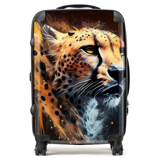 Warren Reed Cheetah Face Splashart Dark Background Suitcase