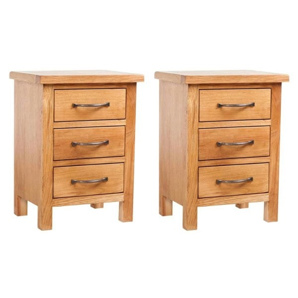 Berkfield Nightstands 2 pcs 40x30x54 cm Solid Oak Wood