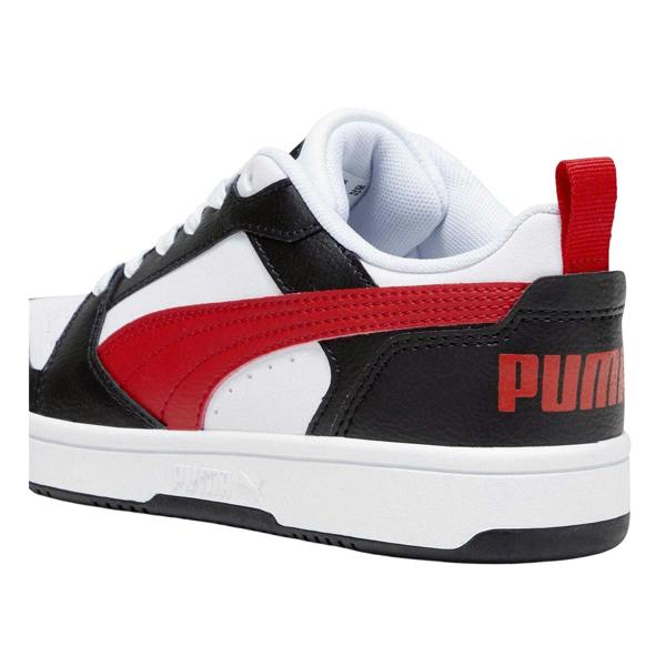 Puma Childrens/Kids Rebound High Top Trainers - Black/White/Red - 