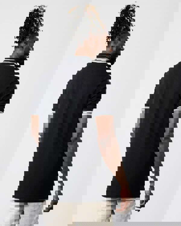 BOSS Green Paddy Mens Cotton-Piqué Polo Shirt with Contrast Logo - Black 001