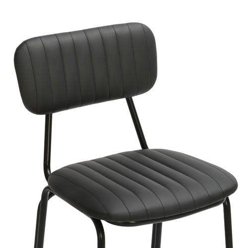 Lamboro Belluno Kitchen Bar Stool with Fixed Height and Backrest, Black