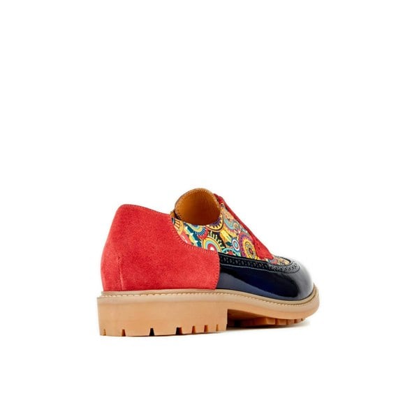 Embassy London Cyclone - Red Signature - Men's chunky sole leather shoe in multicolour leather