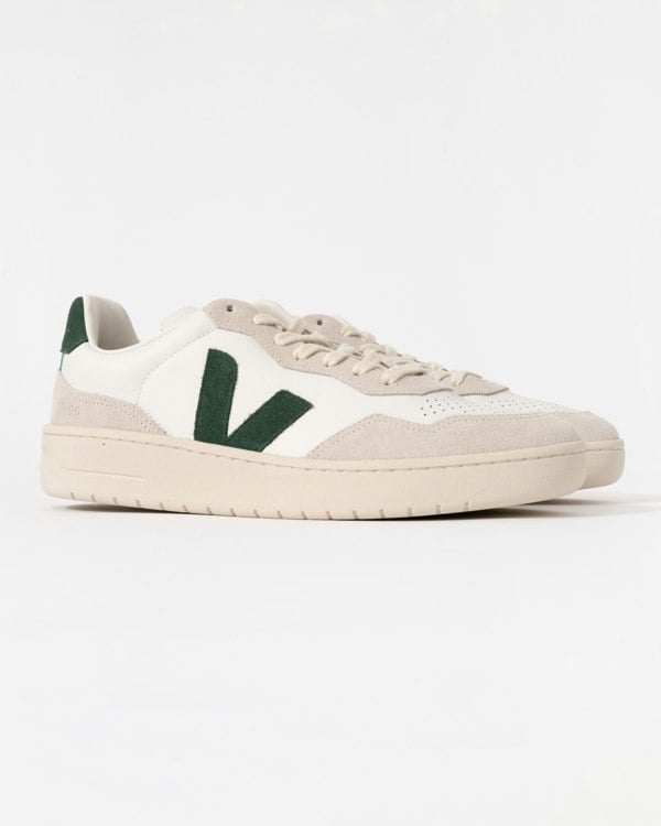 Veja V-90 OT Leather Mens Trainers White/Cyprus