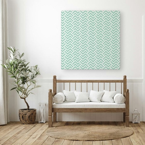 Warren Reed Green Geometric Pattern Canvas