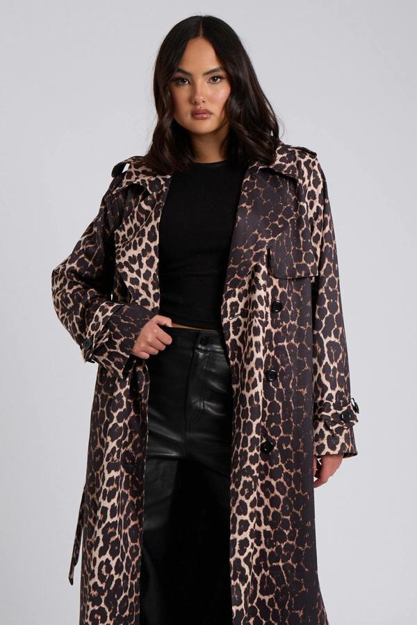 Urban Bliss Leopard Print Trench