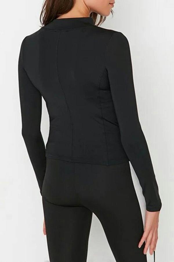WOVCOR Zip-up Stand Collar Knitted Sports Jacket