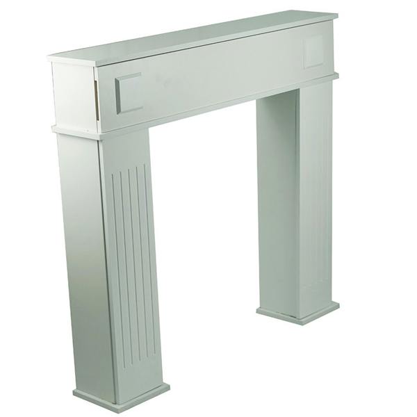 Gr8 Home Wooden White Fireplace Surround Mantelpiece Storage Cabinet Shelves Unit Stand
