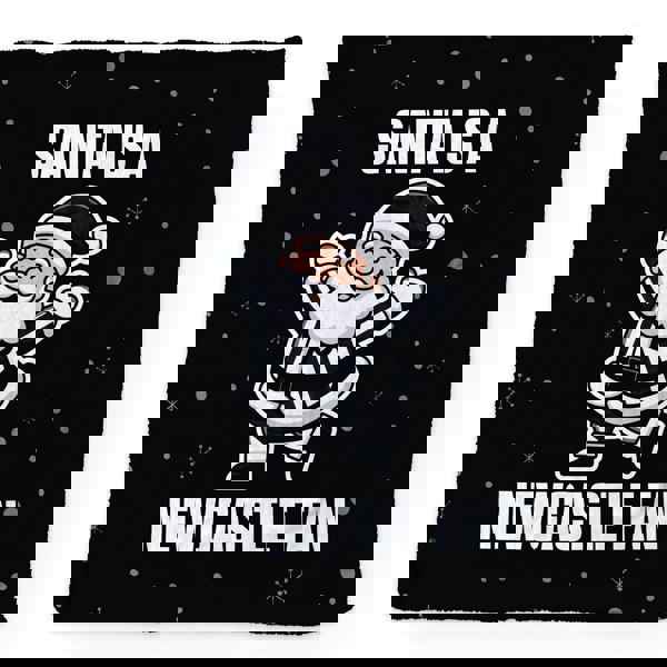 BritishmadeGifts Santa is a Newcastle Football Fan - Luxury Fleece Blanket 150cm X 150cm