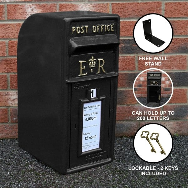 Monstershop Black Royal Mail Post Box