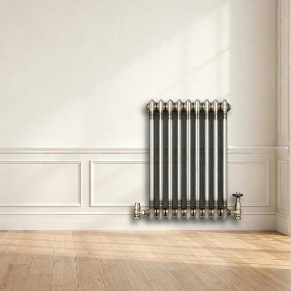 Monstershop Traditional 2 Column Radiator - 600 x 425mm - Raw Metal
