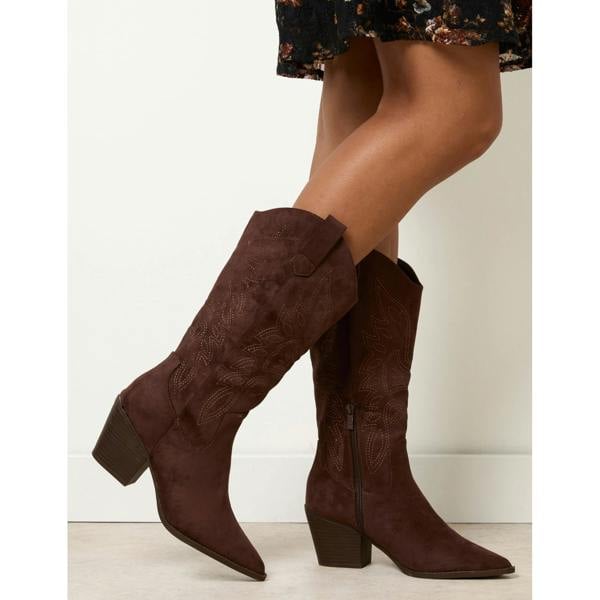 Blue Vanilla Suede Cowboy Boots