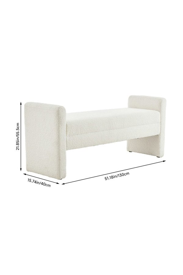 Living and Home Teddy Upholstered H-Shaped Bench