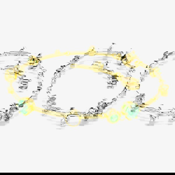 Swarovski Constella Gold Tone Plated Green & White Crystal Bracelet 5722478