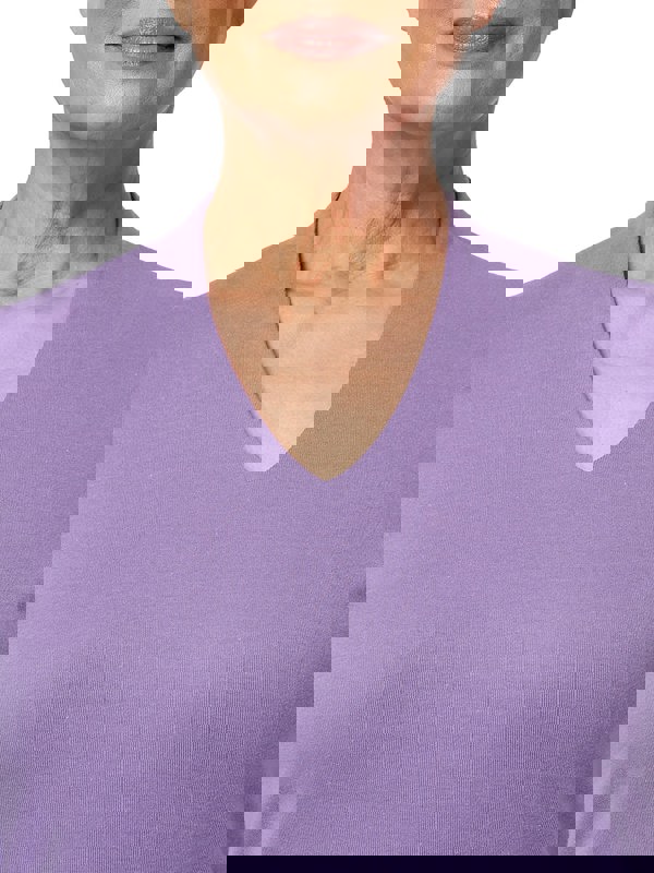 PennyPlain High Back V-neck Top - Amethyst