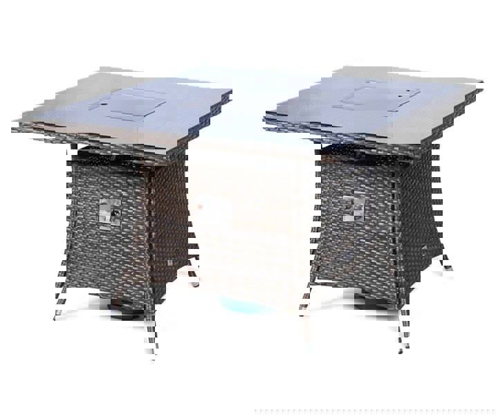 Giardino Fire Pit 4 Seater Square Rattan Dining Table