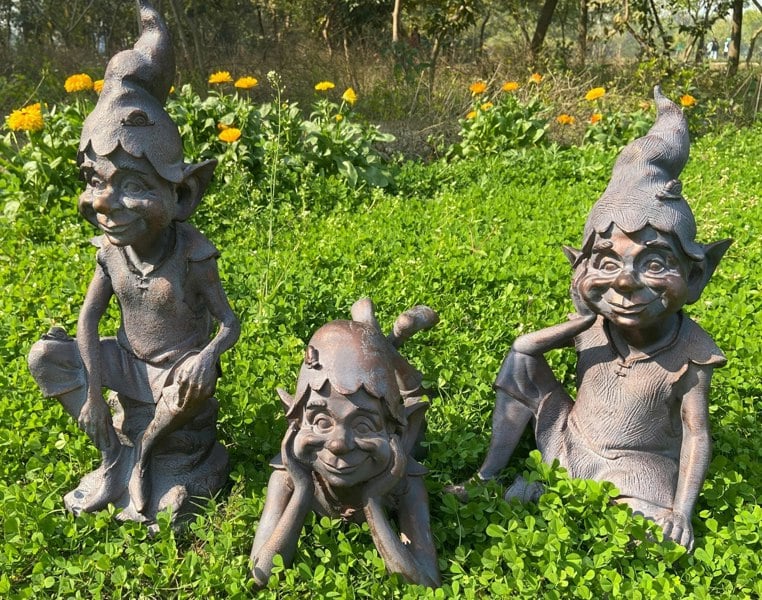 Inspirational Gifting Pixie on a Stone Sculpture Garden Ornament