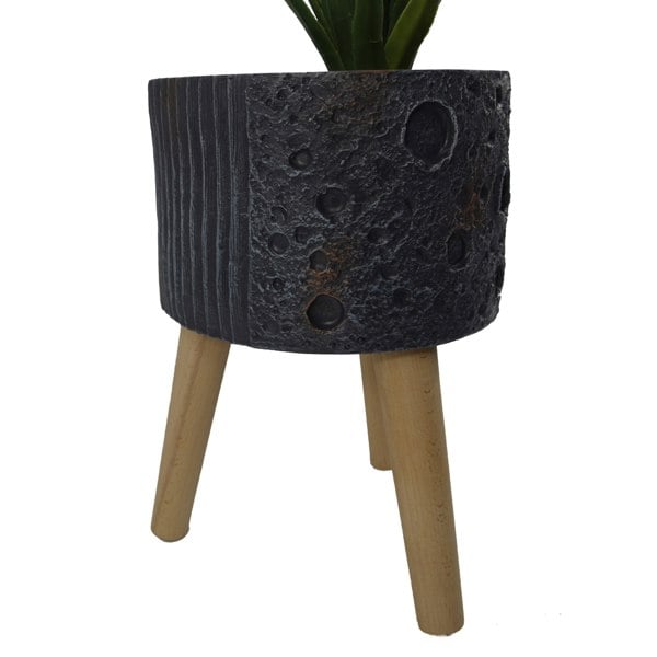 Leaf 35cm x 24cm Large Lunar Black Planter