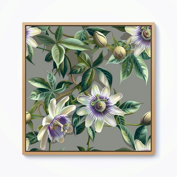 Warren Reed Passion Flowers Framed Canvas