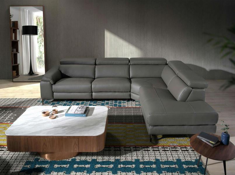 Angel Cerdá Relax corner sofa in dark grey leather 6111/6112