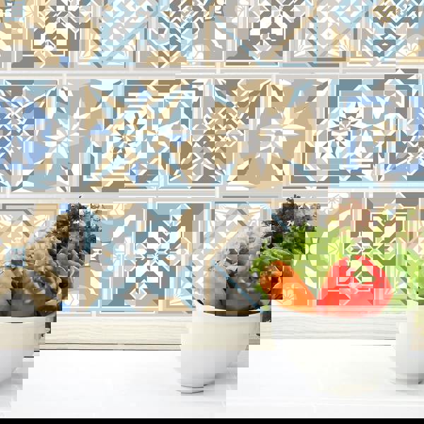 WT1532 - Lyon Encaustic Tiles Wall Stickers - 15 cm x 15 cm - 24 pcs.
