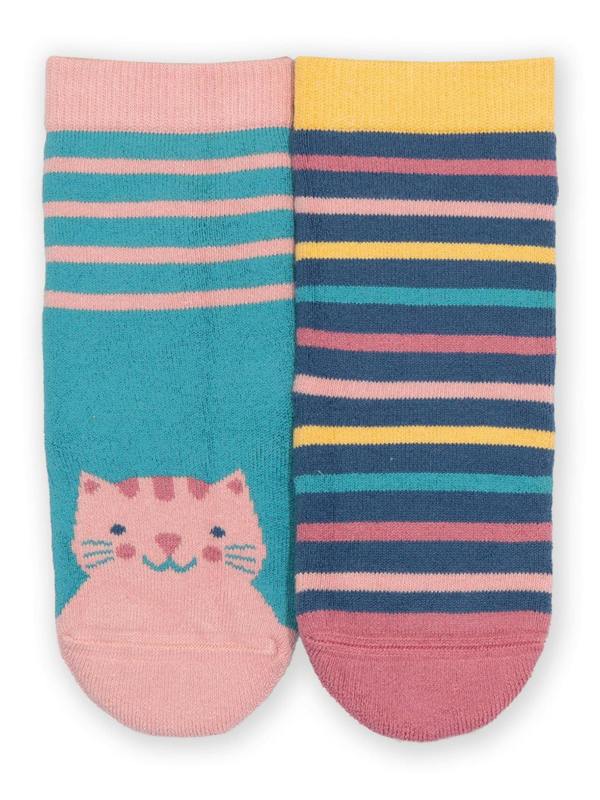 Kite Girls Organic Misty The Cat Grippy Socks