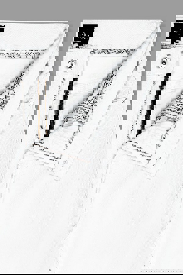 ENORSIA Men's White Slim Fit Essential Stretch Jeans