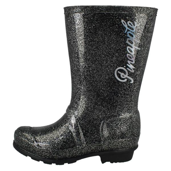 Pineapple Girls Pineapple Glitter Wellington Boots X1272