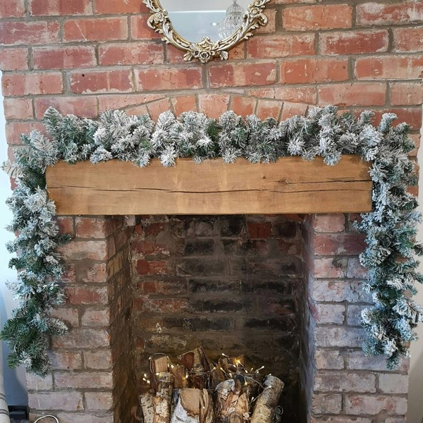 Samuel Alexander 30 x 270cm 9ft Kaemingk Luxury Green Christmas Imperial Garland Snowflocked