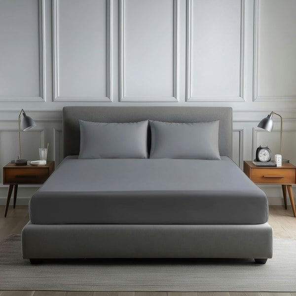 Snug City Luxury 200TC Soft Touch Fitted Sheet Bed Linen 30cm Extra Deep Skirt