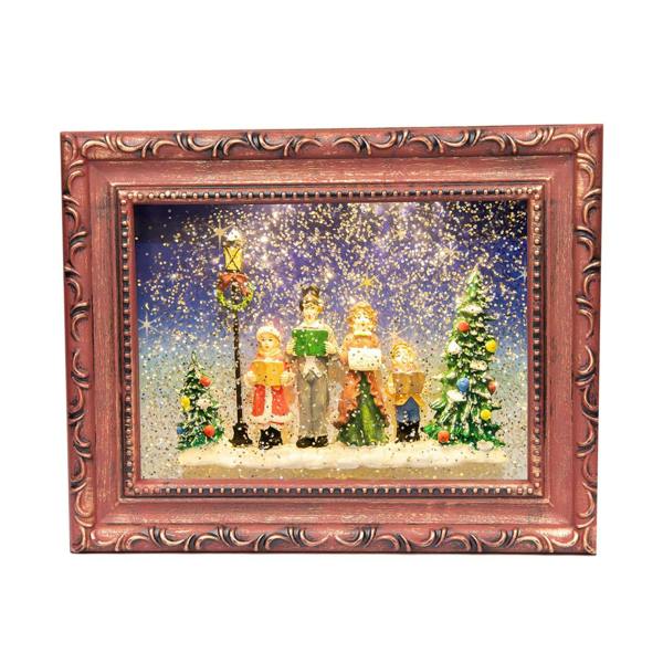 24cm Christmas Carol Singers Choir Scene Frame Snow Globe with Light and Music image 8
