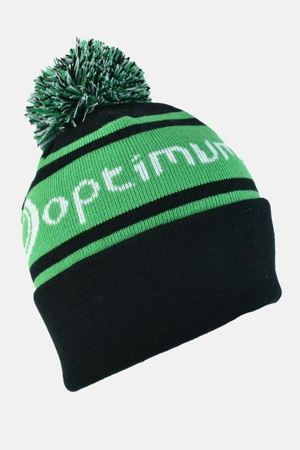 Optimum Winter Bobble Hat | Warm Stretchy Beanie, One Size - Black/Green
