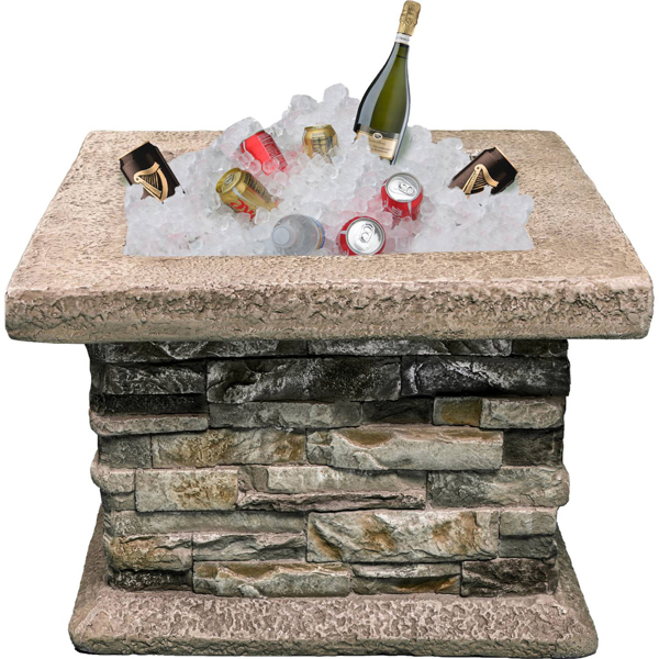 Centurion Supports Fireology VIETRI Majestic Garden and Patio Heater Fire Pit and Barbecue with Eco-Stone Finish