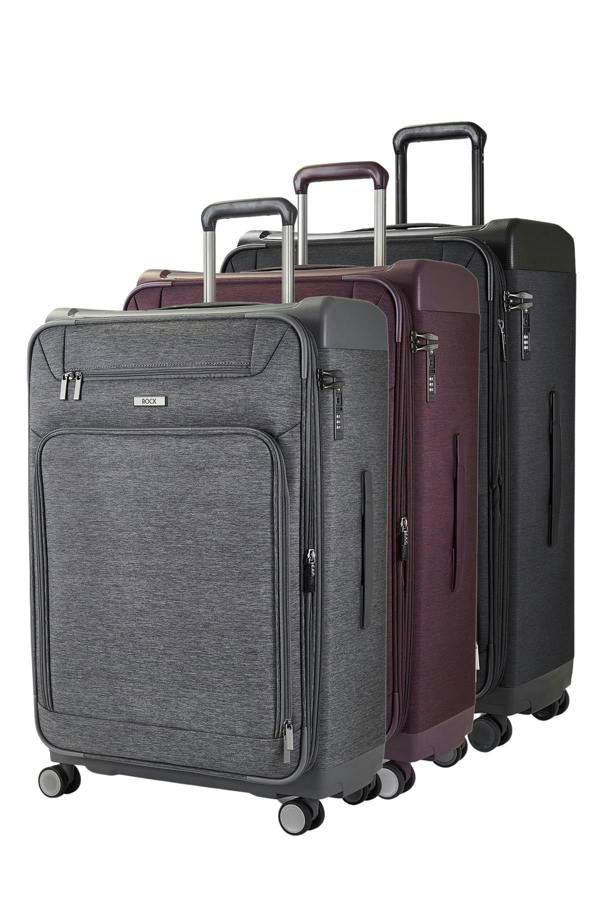 Rock Luggage Lightweight Soft Suitcase 4 Wheel Luggage Travel Trolley Cases Cabin Bags