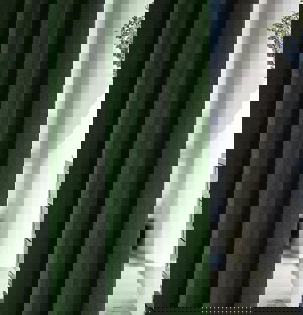 Enhanced Living Green 100% Blackout Luxury Supersoft Velvet Thermal Eyelet Curtains for Living Room & Bedrooms