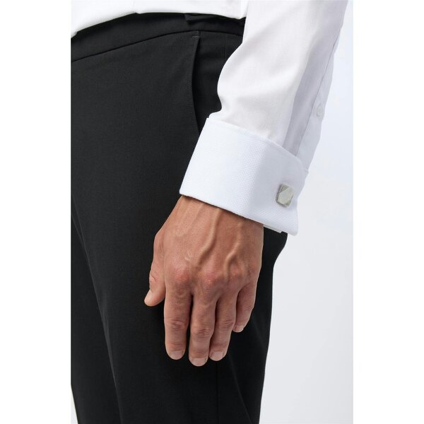 Alexandre Silver Alexandre Slim Fit White Non-Iron Bib Dress Double Cuff Shirt