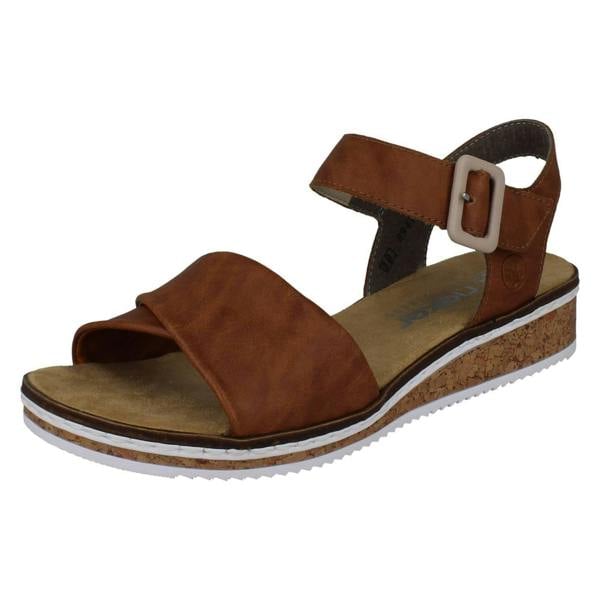 Rieker Ladies Rieker Strappy Crossover Wedge Sandals V3691