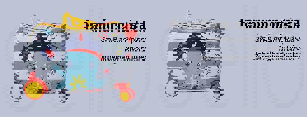 Dekko 17' ' Kids Luggage Ride On Suitcase on Wheel with Scooter for Travel Seat