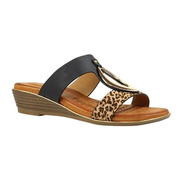 Lunar Womens Paradise Mule Sandals - Black/Brown