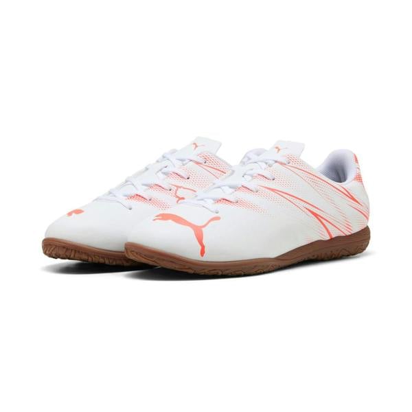 Puma Childrens/Kids Attacanto Indoor Football Trainers - Puma White/Glowing Red - 