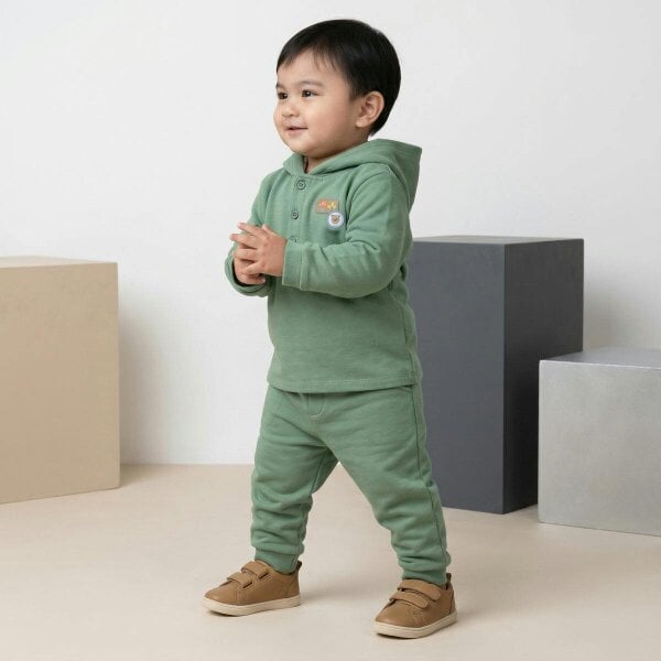 Mini Cuddles Woodland Top & Joggers (Green)