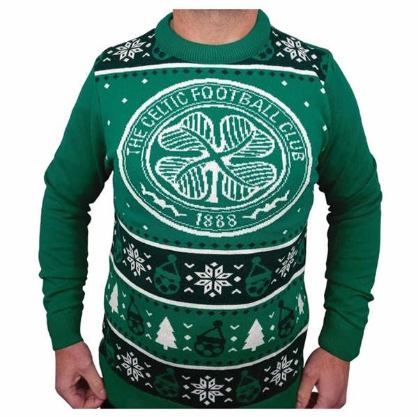 Celtic FC Christmas Jumper Medium, Clothing, Sports, Gift