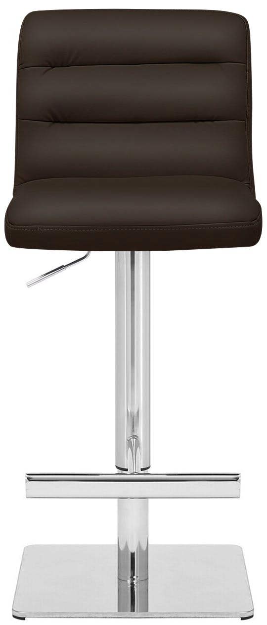 Lamboro Luscious Kitchen Bar Stool, Chrome Footrest & Square Base, Height Adjustable Swivel Gas Lift, Breakfast Bar & Home Barstool, Brown