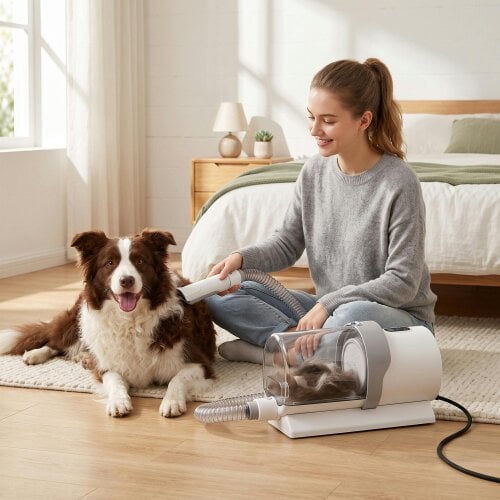 PawHut Dog Grooming Kit with 10Kpa Vacuum, 2.5L Dog Vacuum Groomer & Clipper