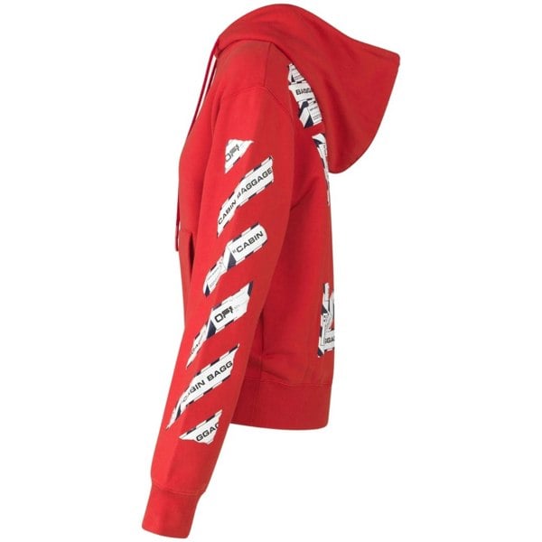 Off-White Airport Tape Diag Red Hoodie